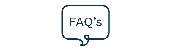 line icon of a speech bubble with FAQs text in the middle